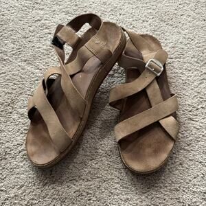 Chaco Wayfarer Strappy Open Toe Sandals w/ Buckle Women's Size 10 Suede Leather